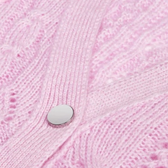 THE KOOPLES Pink cable-knit wool-blend cardigan - Picture 3 of 10